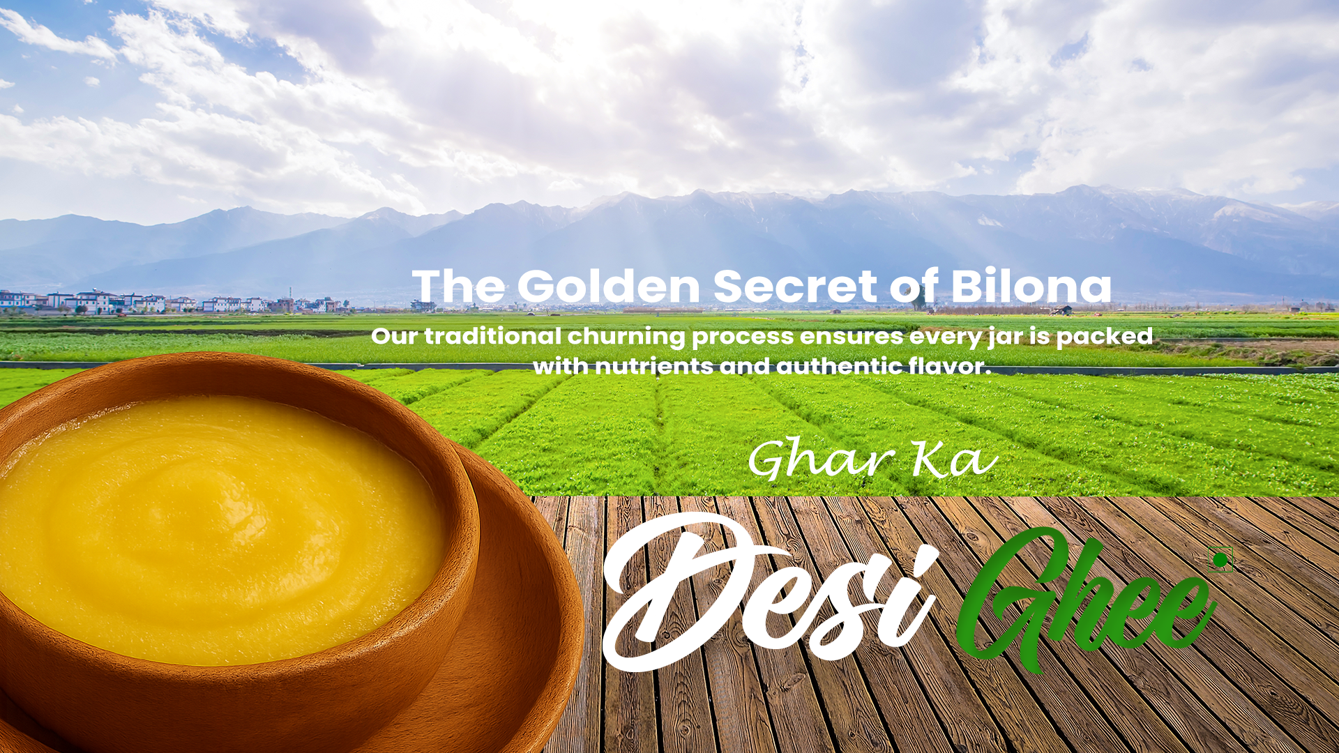 Traditional bilona churning — banner